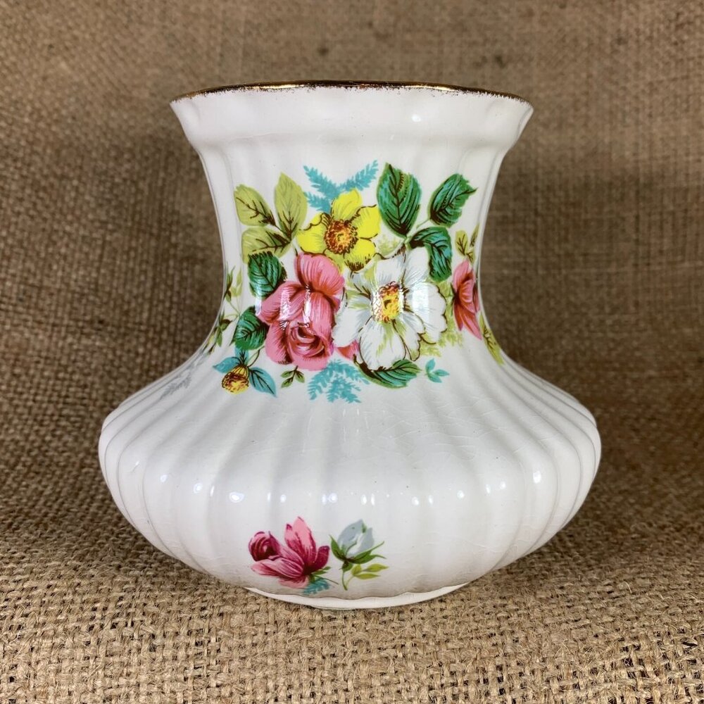 Aynsley & Co Floral Vase 4" Tall Herbert Aynsley Staffordshire